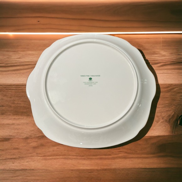 Blue Peony by NIKKO 10" Cake Plate or Serving Tray Used - Picture 2 of 2